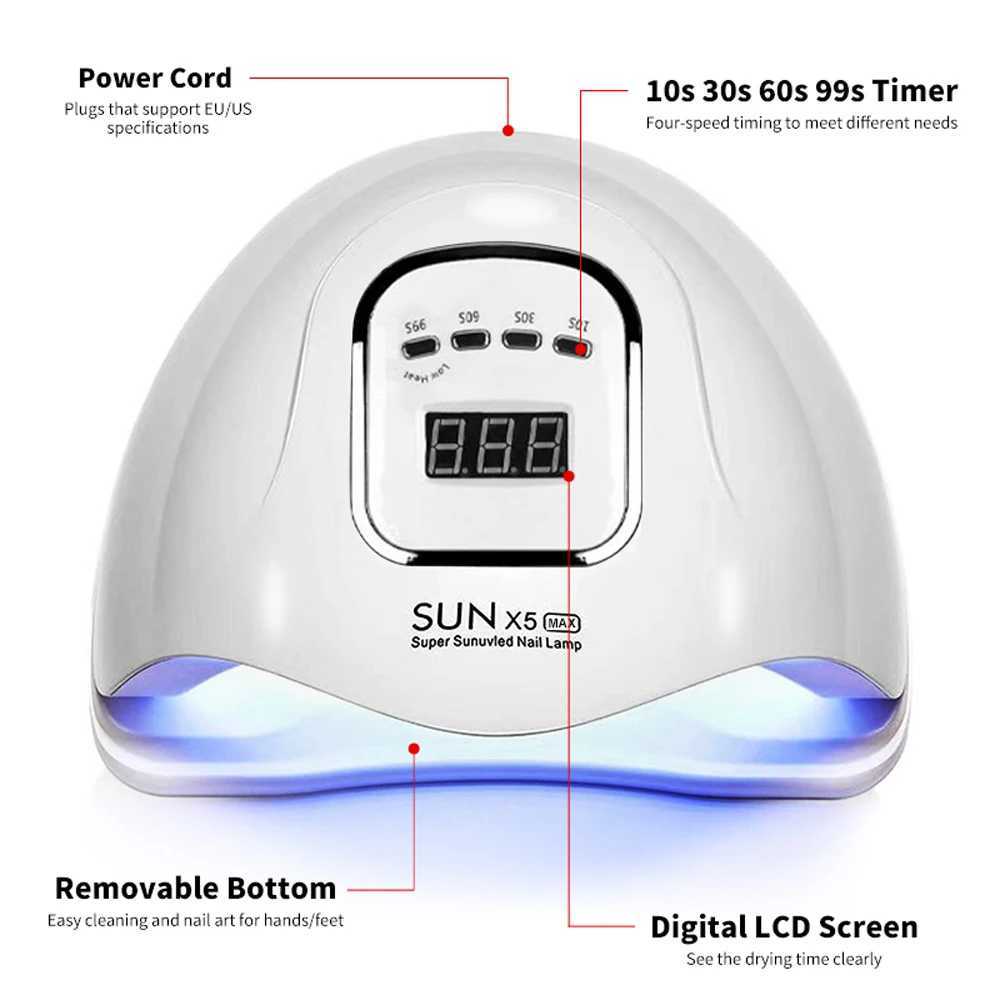 Professional UV Nail Art Lamp 45LED Nail Dryer with 4 Timers and Auto Sensor Drying Light for Gel Nail Polish Curing Nail Tools W250513