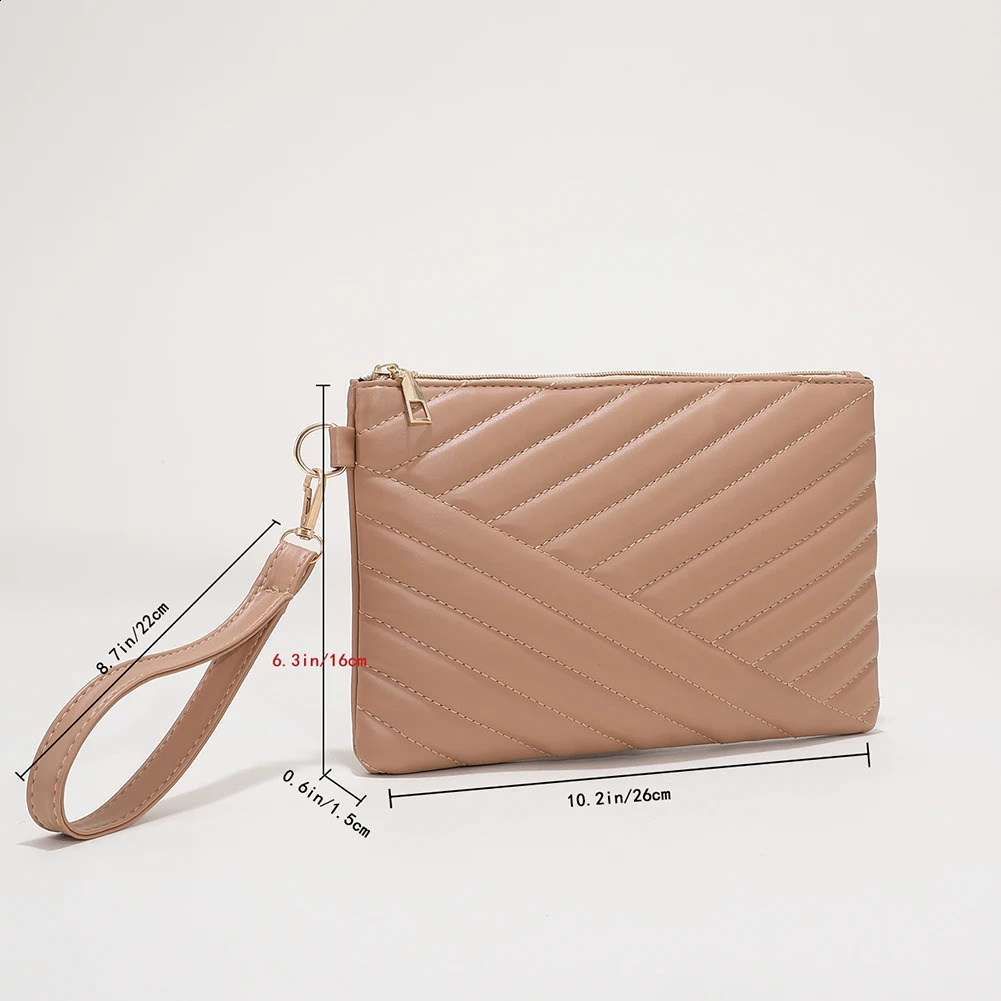 Women Wristlet Bag Stylish Women Leather Envelope Bag Shopping Traveling Portable Small Purse Clutch Wallet 240802