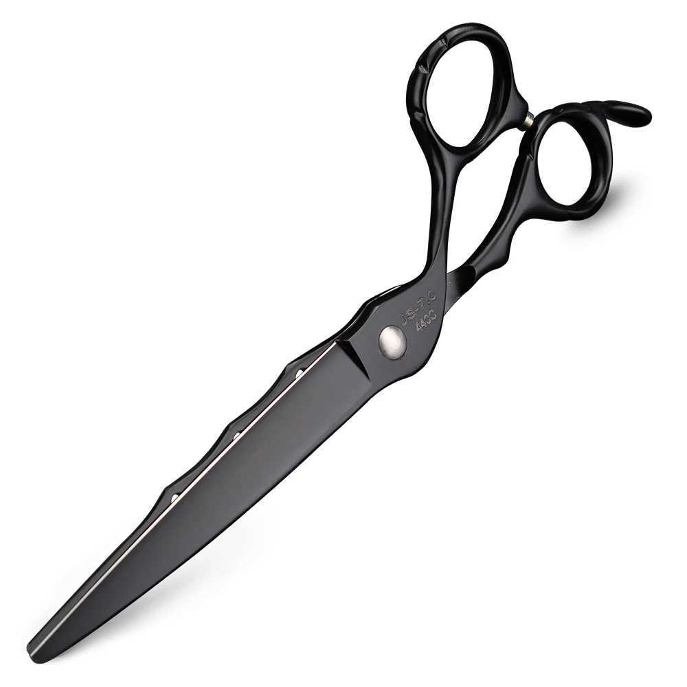 New Arrival 7.0-inch black hair scissors Japanese 440C steel scissors and thin scissors Z241213