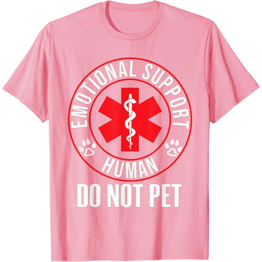 T shirt Mens Emotional Support Human Do Not Pet - Service Dog Love Humor T-Shirt shirts tshirt graphic tee Casual tops summer clothes Short sleeve Fre