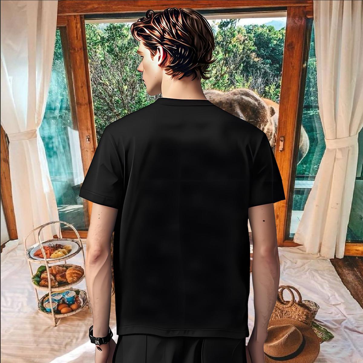 Designer T Shirts Men 230g Pure Cotton tiger Beach Top Tees Breathable Short Sleeve Brand Men Tshirts White Plus Size