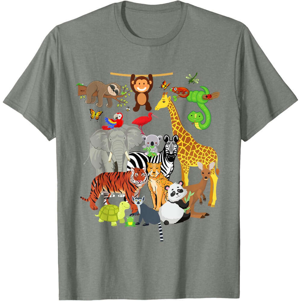 T shirt Mens Wildlife Birthday Party Zoo Day 26 Animals T-Shirt shirts tshirt graphic tee Casual tops summer clothes Short sleeve Free shipping