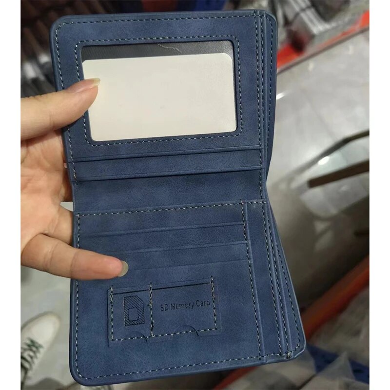 Fashion Men PU Leather Billfold Slim Hipster Cowhide Credit Card/ID Holders Inserts Coin Purses Luxury Business Foldable Wallet