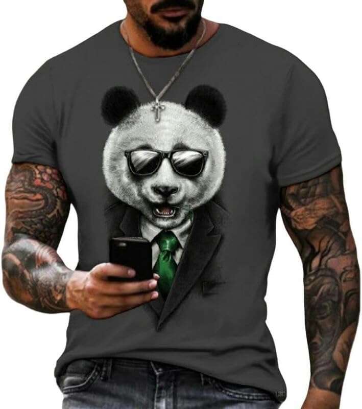 T shirt Mens Animal 3D Sunglasses Panda T-Shirt Fun Casual Fashion shirts tshirt graphic tee Casual tops summer clothes Short sleeve