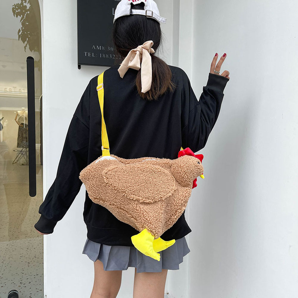Fashion Women Hen Shape Plush Bag Soft Fleece Cute Cartoon Chicken Shoulder Bag for Women Girl Handbags Crossbody Bag Satchel