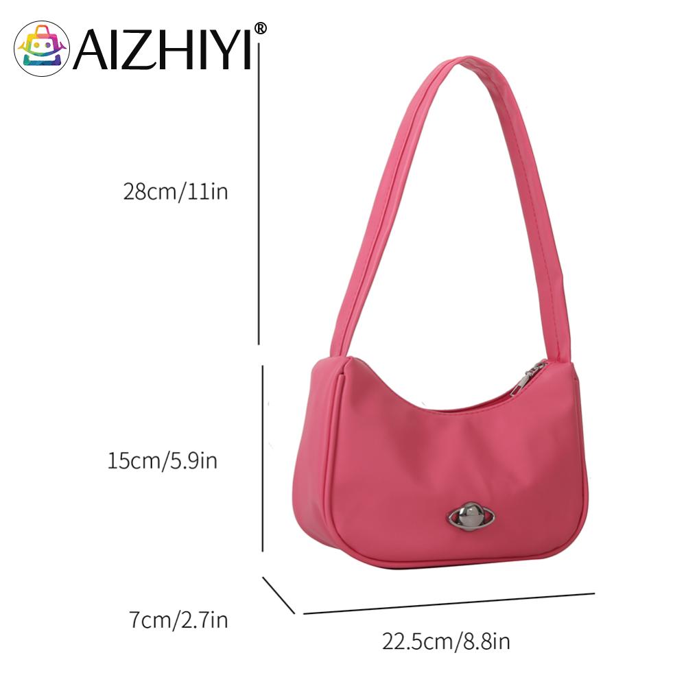 Women Small Shoulder Bags Zip Closure Fashion Mini Purse Vintage Under The Arm Purse Lightweight Solid Purse Clutch