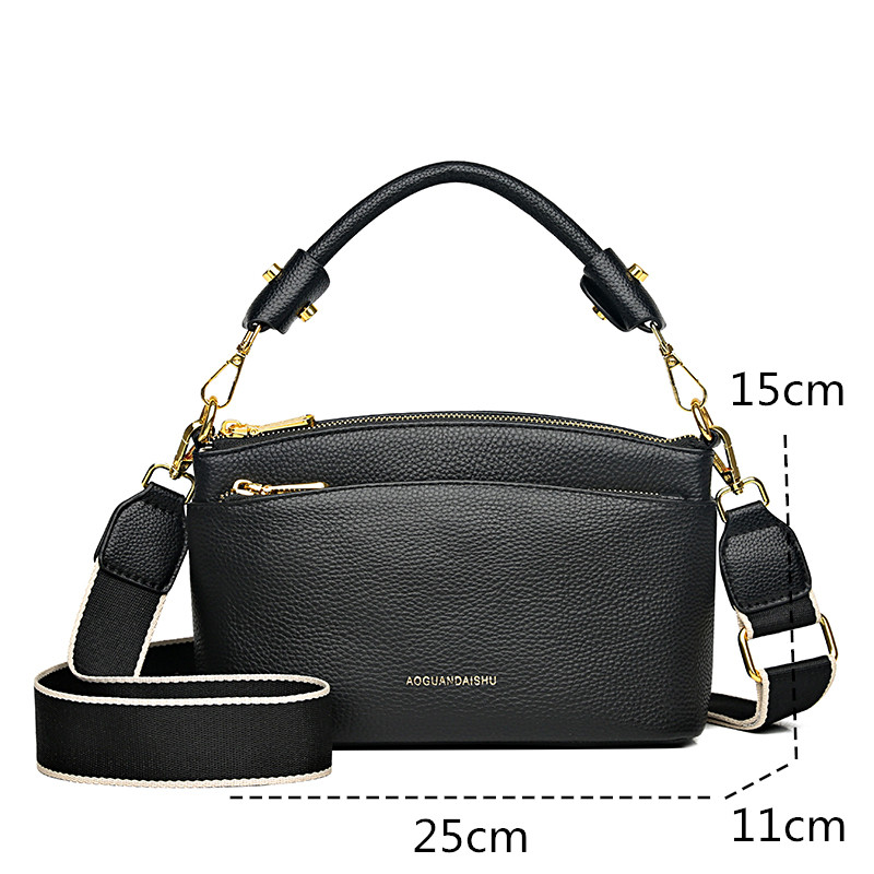 100% Cow Leather High Quality Handbag Purse Women Bag Trend Luxury Designer Shoulder Crossbody Sac Ladies Branded Fashion Totes