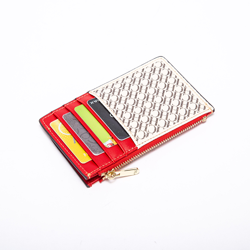 CHCH 2023 Luxury Retro Wallet Button Zipper Fashionable Classic Folding Design Textured Printing Card Holder Business Card Holde