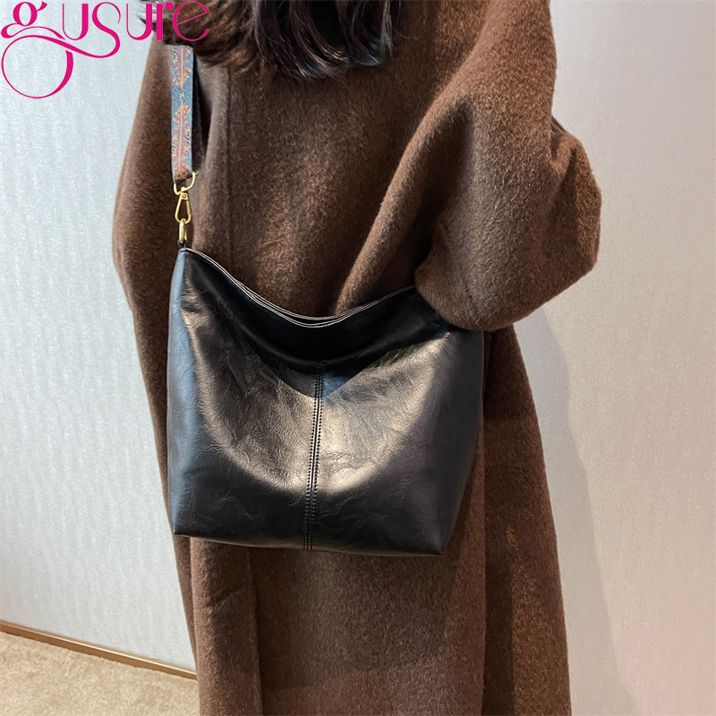 Gusure Fashion Underarm Shoulder Bags For Women Luxury Designer Shopper Tote Travel Crossbody Bag PU Leather Handbags Purse