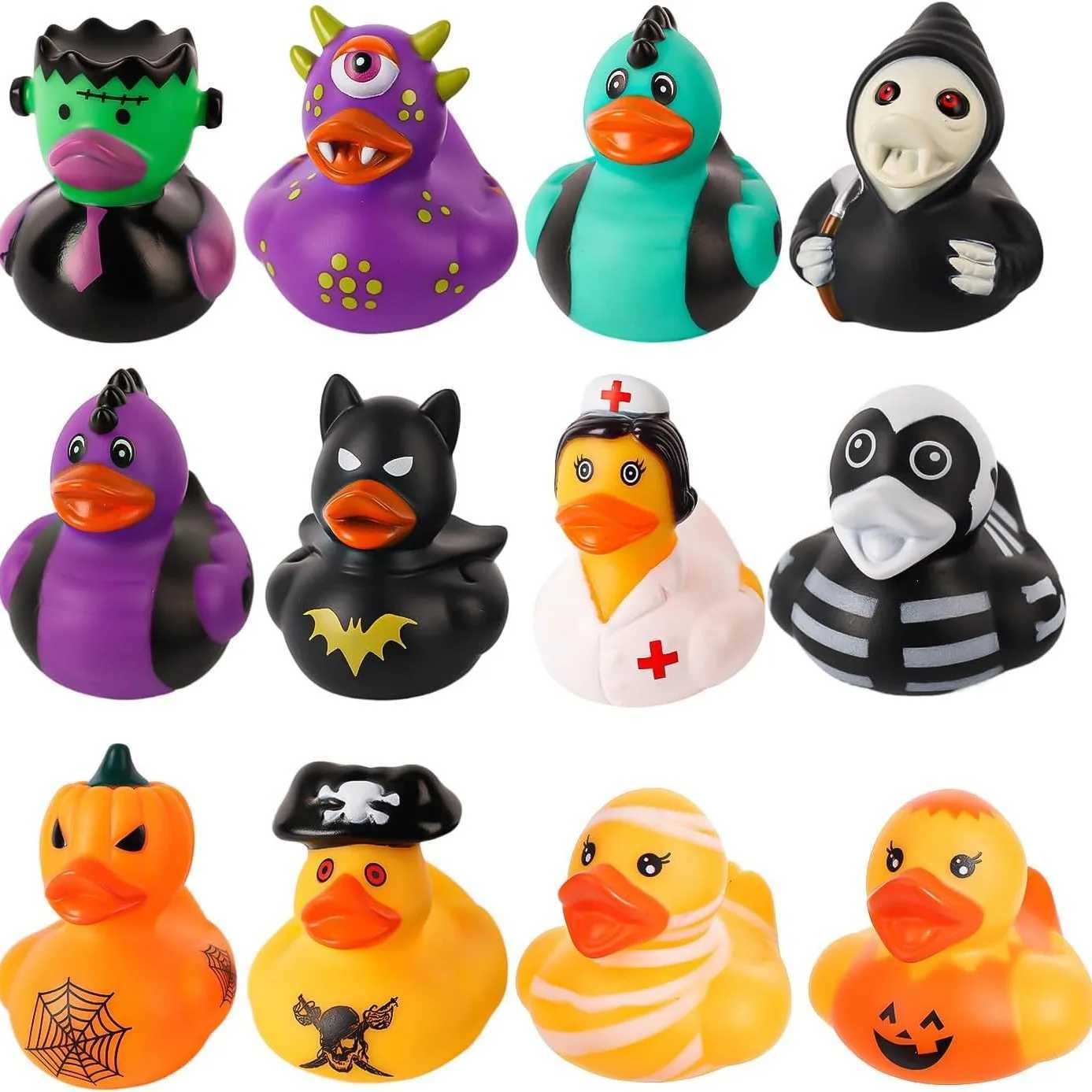 Halloween Gift Rubber Duck Party Favors Squeaky Water Playing Toy Desktop Decoration Halloween Happy Party Supplies Y240801