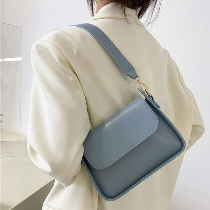 Trendy Fashion Flap Shoulder Bag For Women PU Leather Underarm Bags Designer Solid Color Armpit Handbag and Purse Girls Totes sa