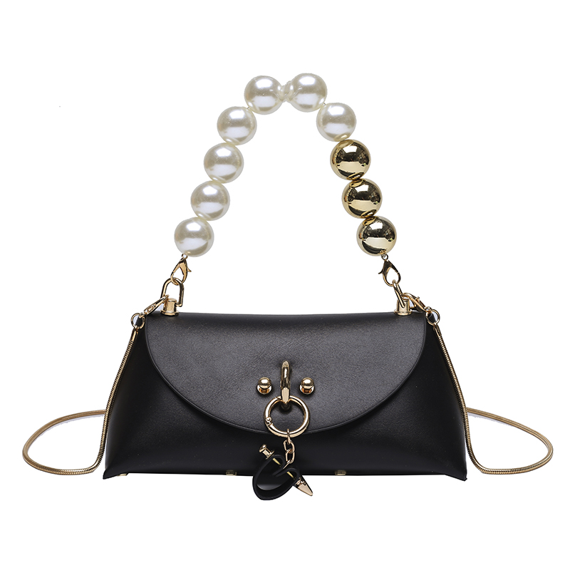 Fashion Mini Women Handbag Leather Shoulder Bags Pearl Chain Clutch Purse Luxury Trendy Women Crossbody Messenger Bag Hand Pouch