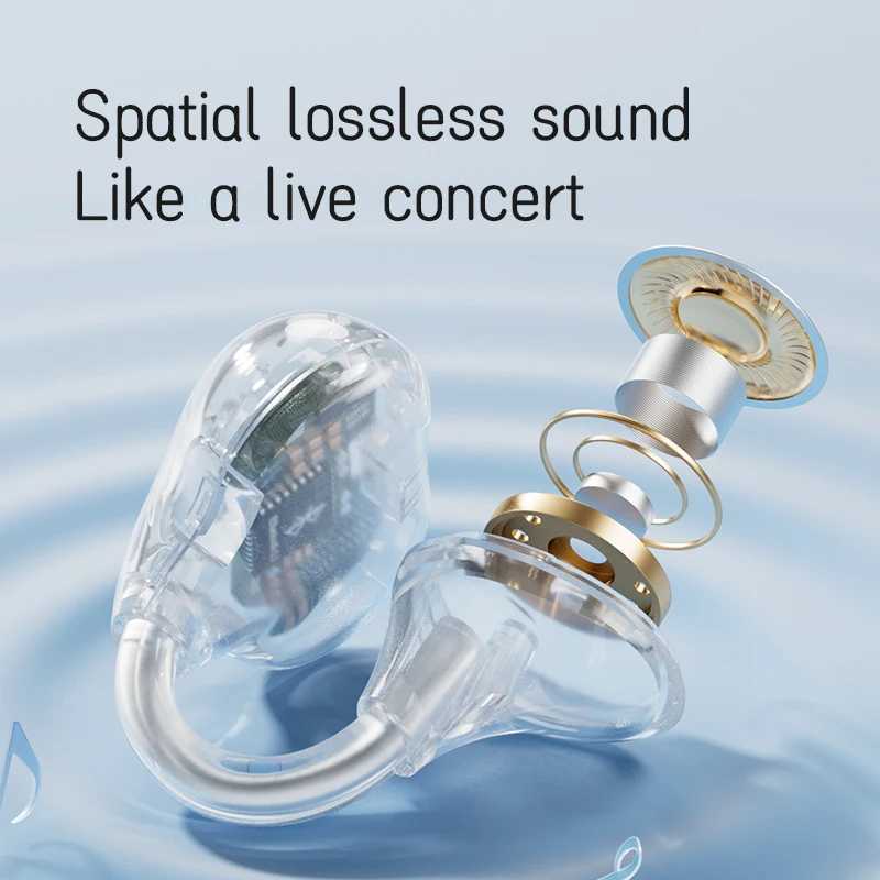 Open-Ear Wireless Earbuds 2024, Bluetooth 5.3 Headphones, Color Clip-On Earphones with Microphone, Charging Case - CL240801