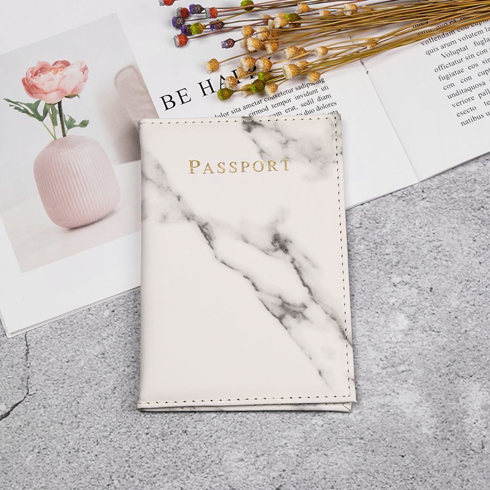 Fashion Cute Marble Pattern Passport Cover Women PU Leather Women Travel Passport Holder Designer Covers on The Passport