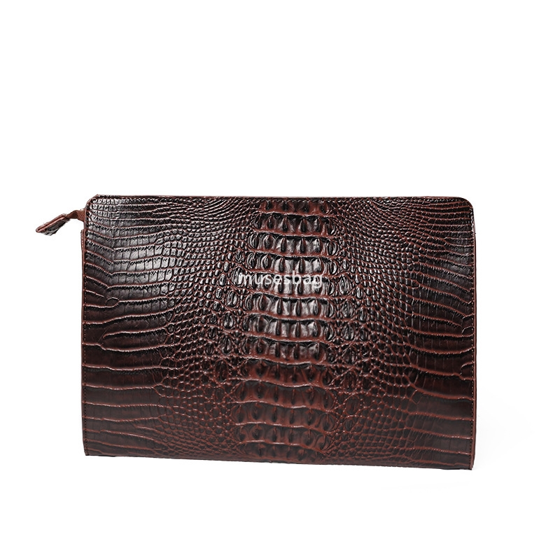 New crocodile pattern men's and women's handbag Korean version men's bag casual envelope bag iPad bag file bag trendy handbag