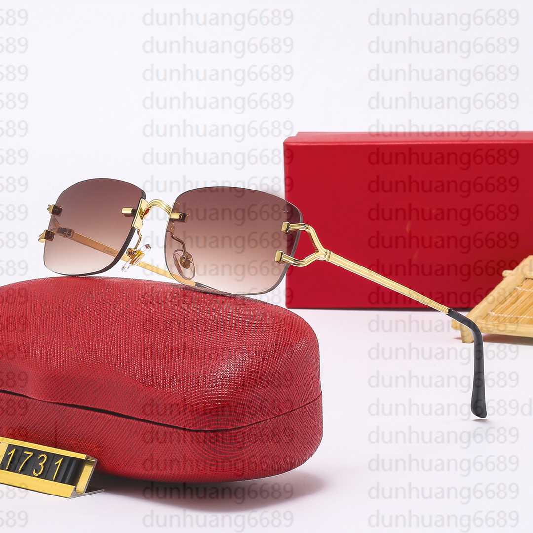 Designer Glasses for woman mens Fashion Glasses Rectangle Big Frameless Letter Cart sunglasses for Man Women Uv400