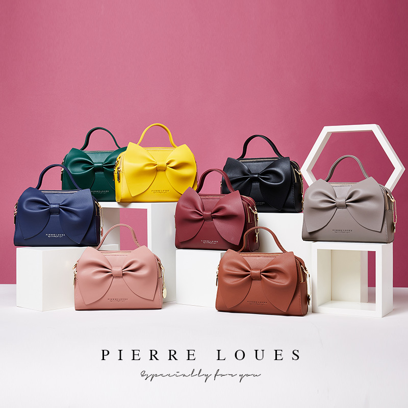 2024 new Korean version bow shoulder women PIERRE LOUES women's crossbody bag