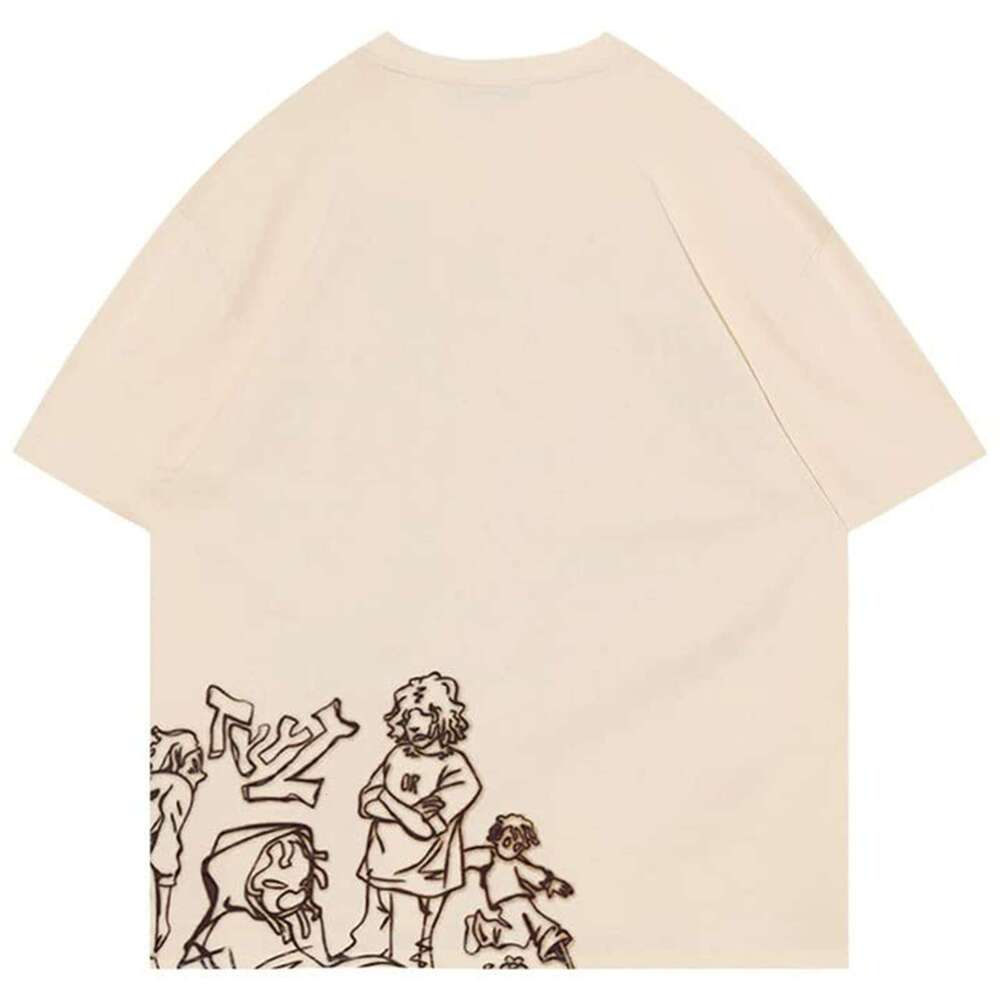 2025S Fashion Designer Shirt Men s Oversized Pattern Y K Retro T shirt Men's And Women s Streetwear Shirt T shirt Pattern Casual Top Summer Short
