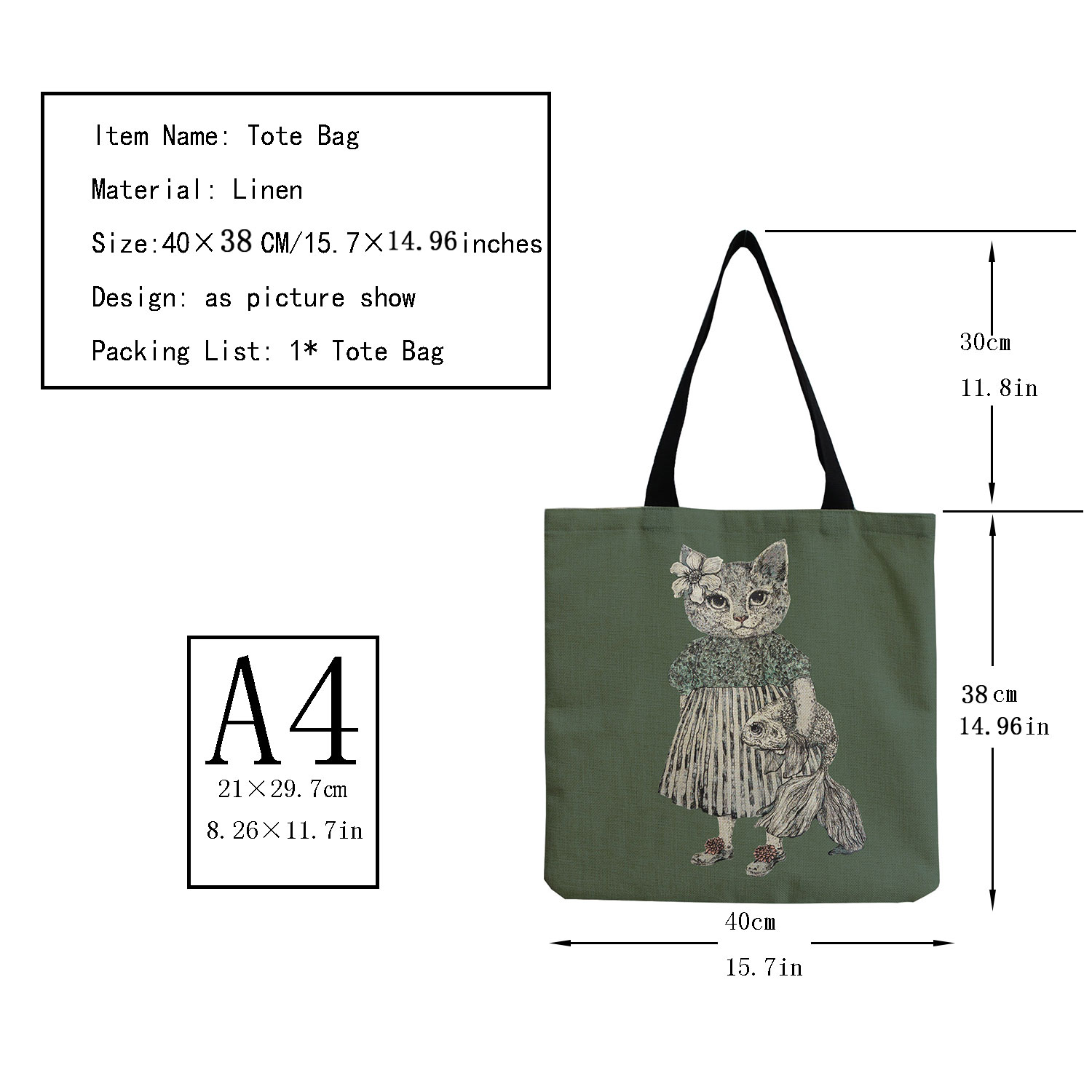 High Capacity Eco Friendly Fashion Print Tote Bag Foldable Cartoon Cat Man Travel Beach Handbags For Women Shoulder Bag Portable