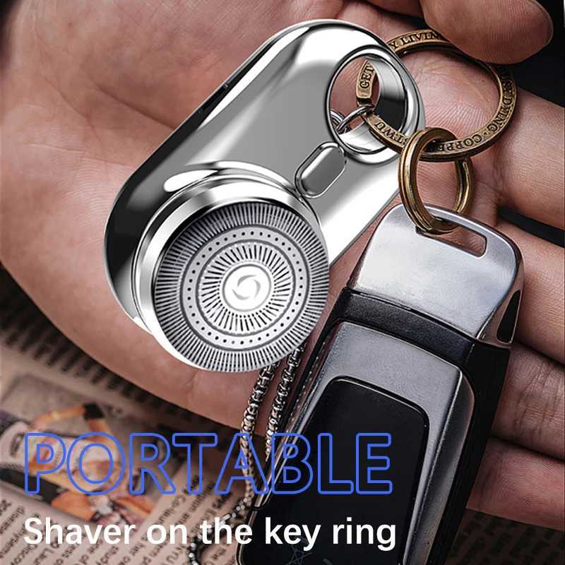 Mini Men Travel Electric Shaver With Atmosphere LED Lamp Portable Rechargeable Cordless Electric Face Beard Razor Trimmer Knives W250625