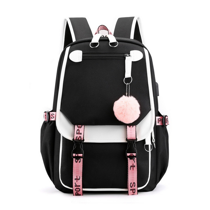 New Student Backpack Large School Bags For Girl Ins Korean Fashion Canvas Schoolbag Waterproof Student Book Bag Cute Travel Bag