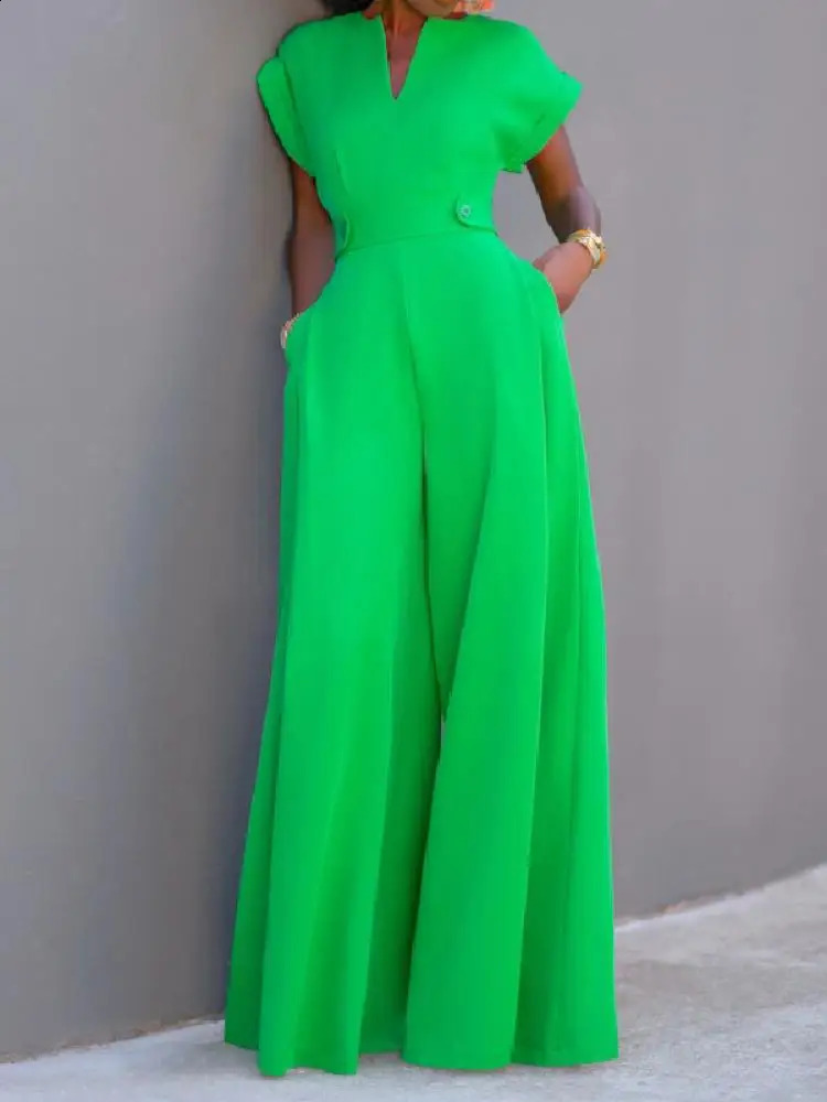 Yeezzi Women Black White Color Wide Leg Jumpsuits Summer Cap Sleeves Loose Fashion Urban Casual Office Jump Suits 240802