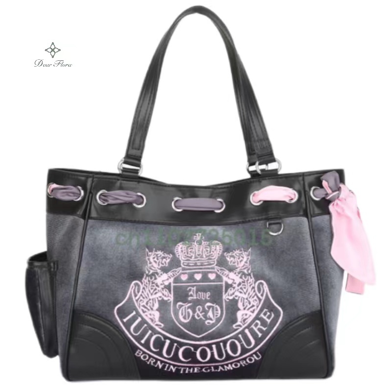 Ladies Large-Capacity Tote Y2K Women Vintage Retro Chic Embroidery Veet Handbags Girl Shopping Shoulder Bag women's Purses fe23 4
