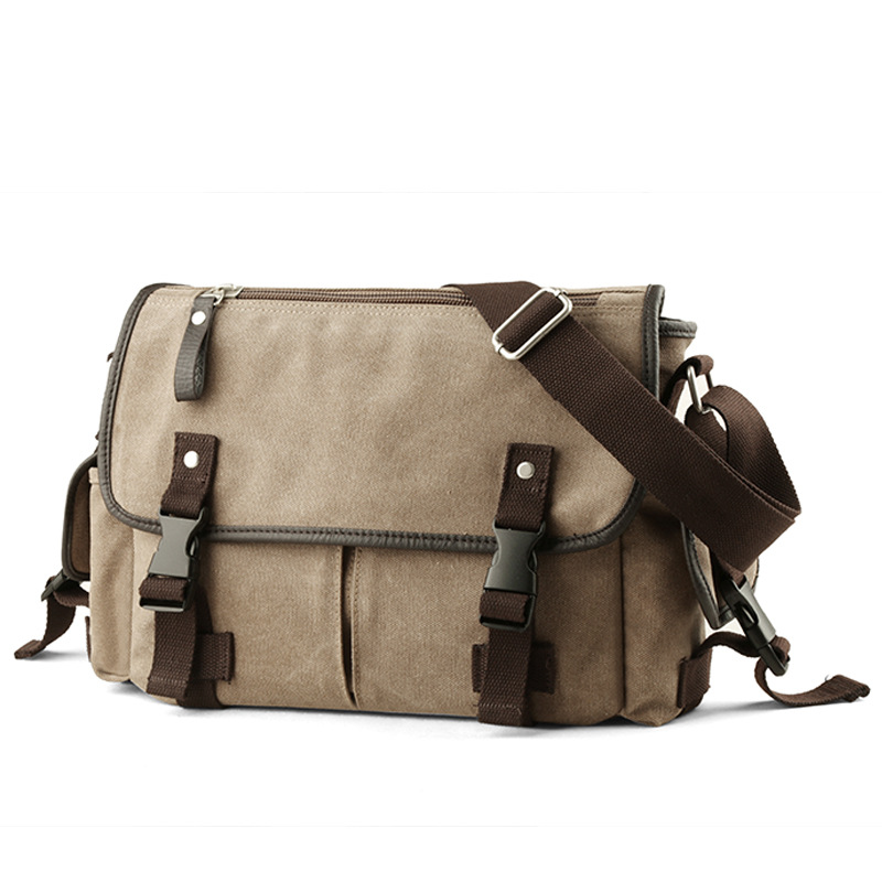 Vintage Casual Canvas One Shoulder Bag Postman Bag Fashion Student Bag Men's One Shoulder Crossbody Bag