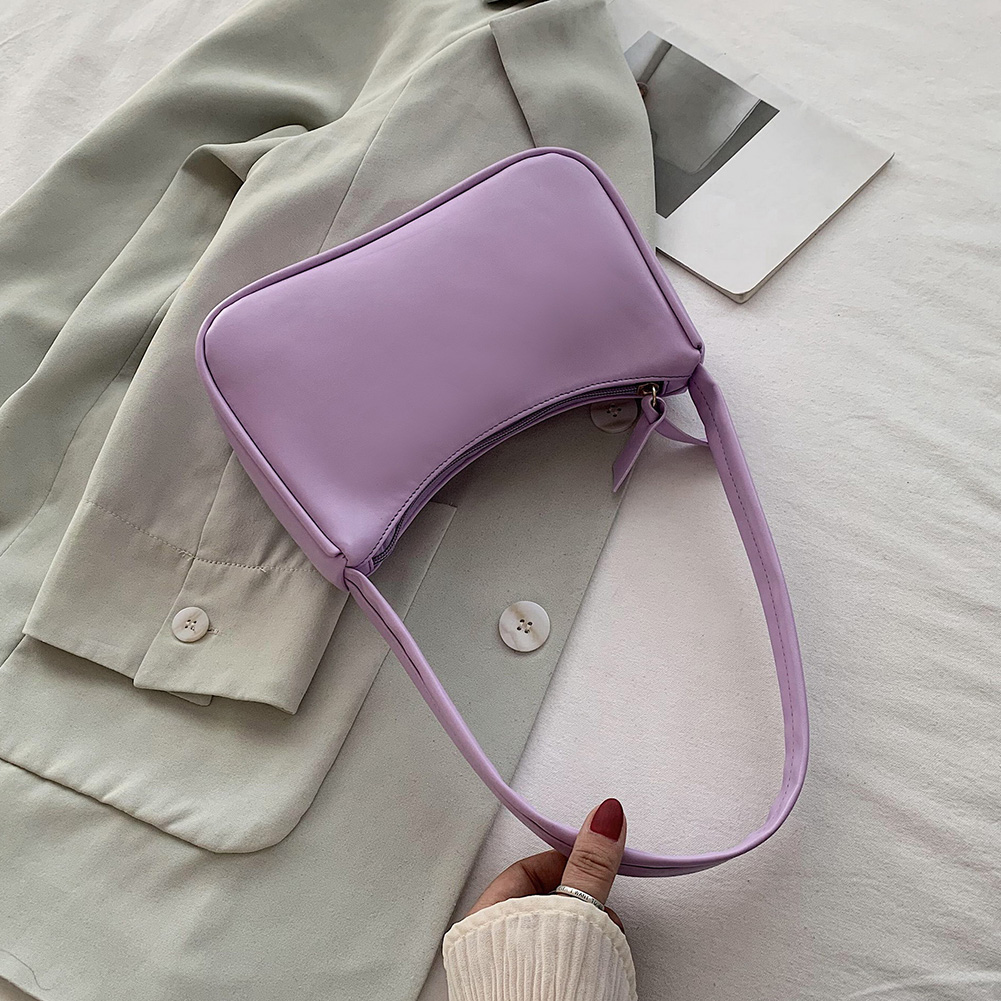 Popular Simple Female Daily Bag Soft PU Leather Women Handbags Solid Color Ladies Design Vintage Shoulder Bags