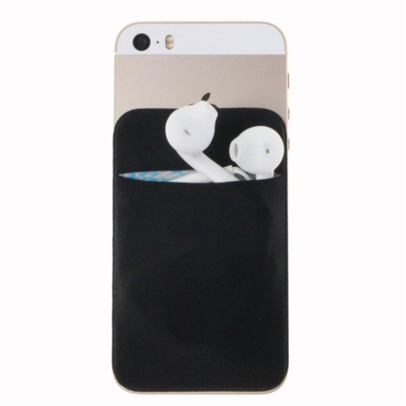 Hot Sale Elastic Cell Phone Wallet Case Mobile Phone Credit ID Card Holder Pocket Fashion Self-Adhesive Sticker Card Bag