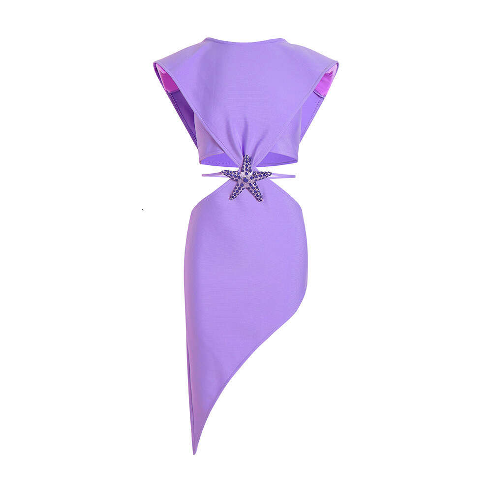 New womens Fashion hollowed out irregular starfish bandage dress socialite party dress short skirt