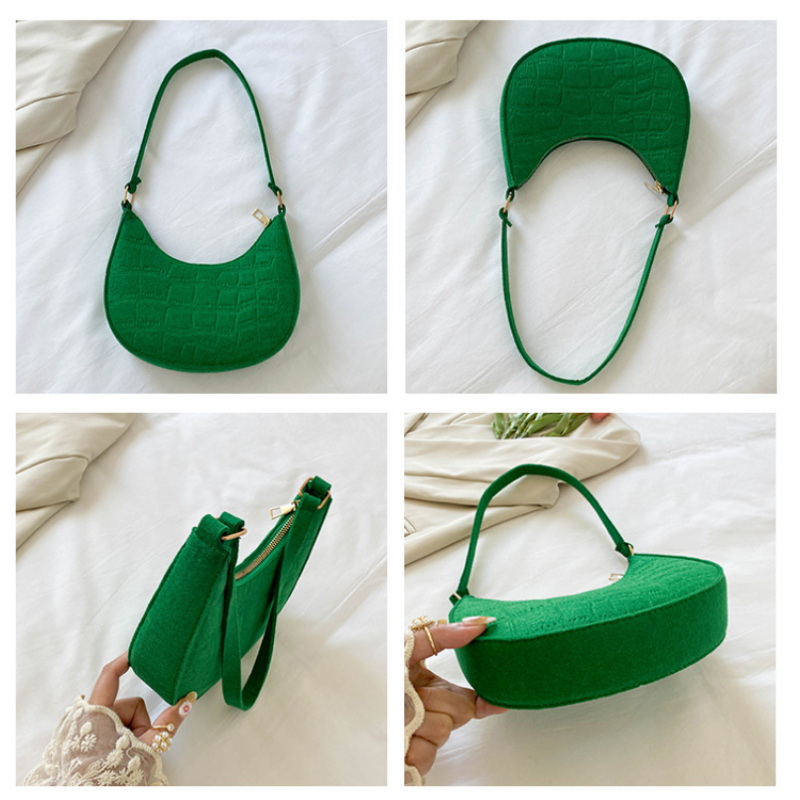 Mini Shoulder Underarm Bags Fashion Women Handbags Small Solid Color Casual Female Green Pouch Hot Sale Ladies Leather Tote Bag