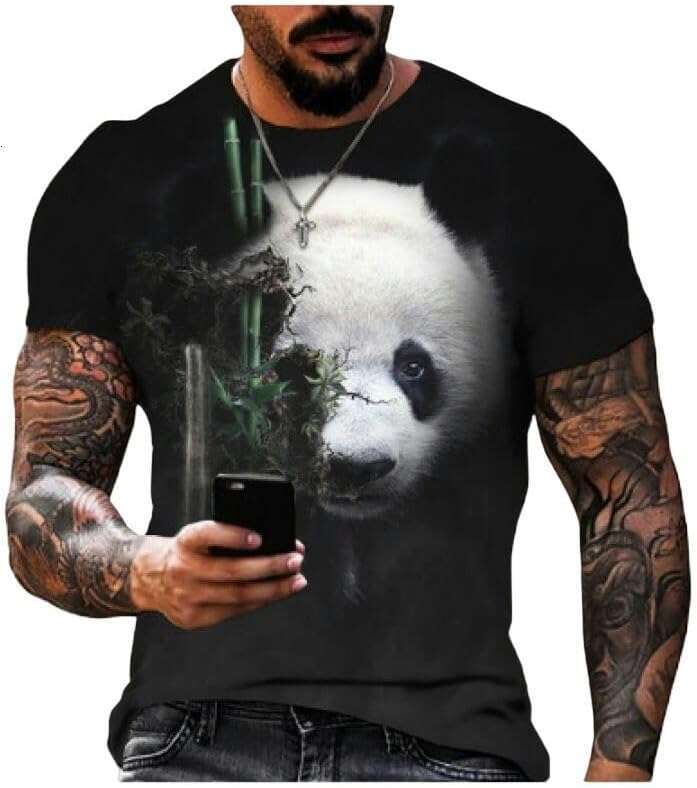 T shirt Mens Animal 3D Sunglasses Panda T-Shirt Fun Casual Fashion shirts tshirt graphic tee Casual tops summer clothes Short sleeve