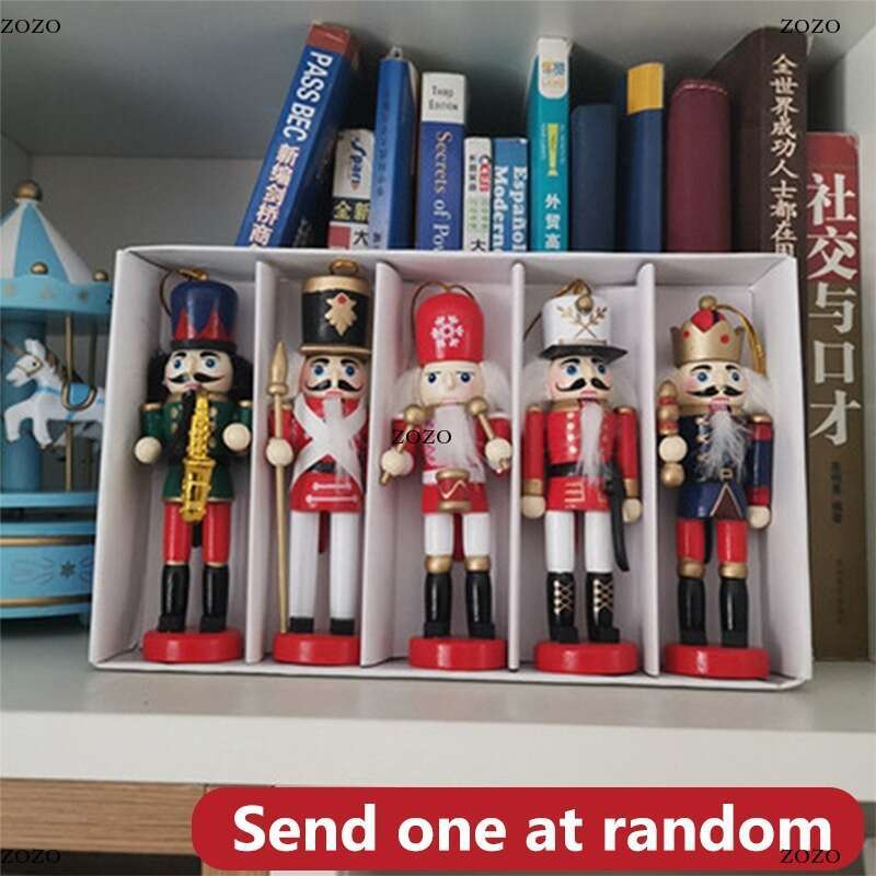 Merry Christmas Decorations Kids Nutcracker Soldier Doll 12Cm Wooden Pendants New Year Ornaments For Navidad Xmas Tree 1Pc