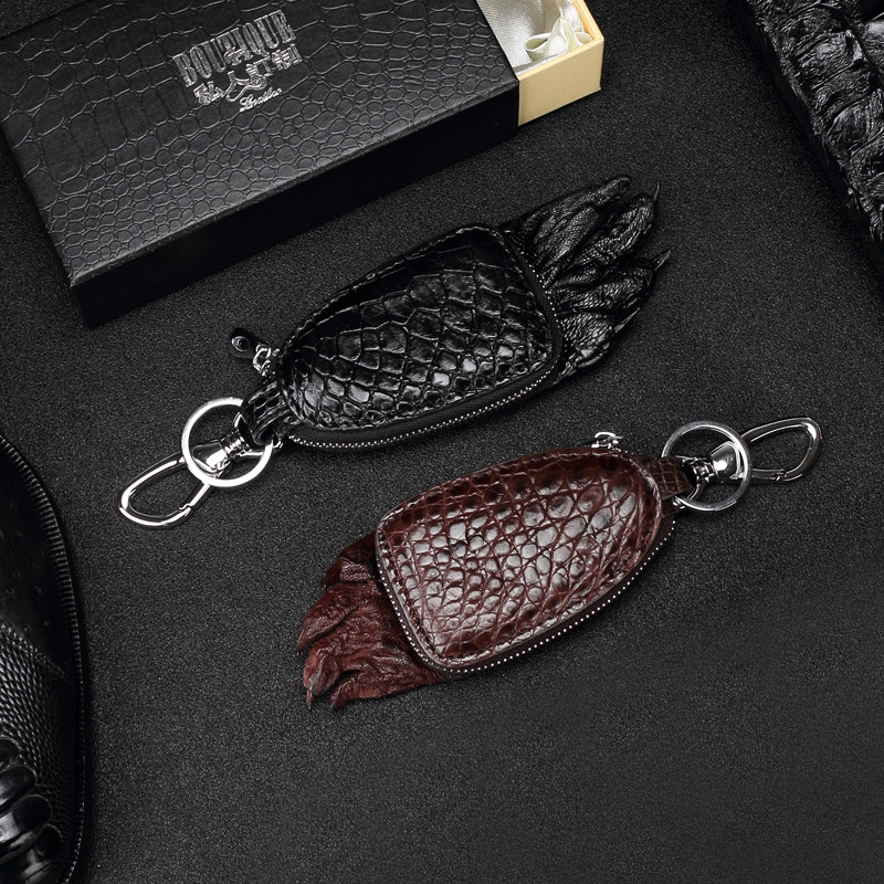 Crocodile Leather Key Bag Crocodile Claw Key Chain Men's Leather Car Lock Key Wallet Business Car Trinkets Key Holder Pochette