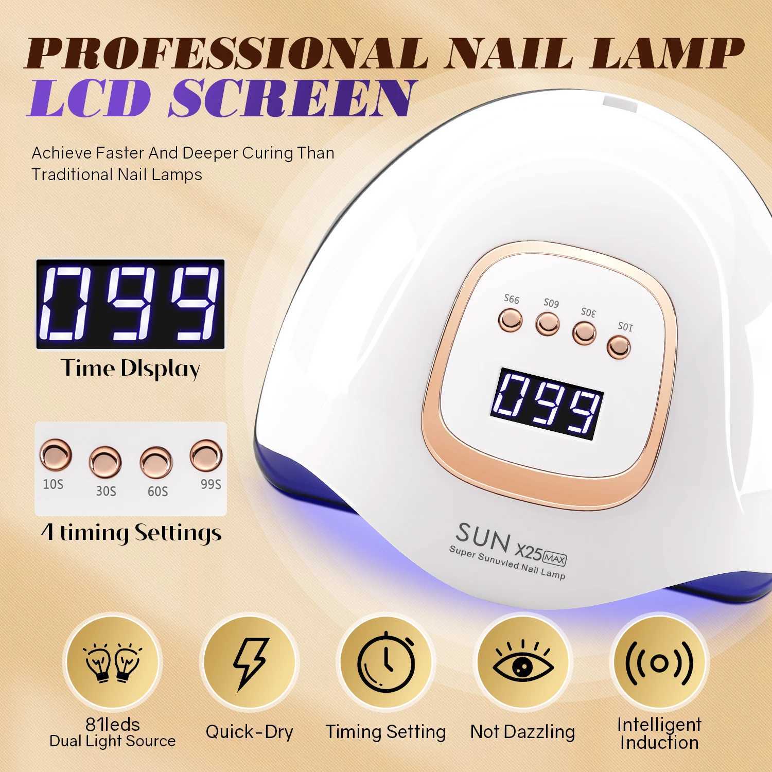 DianaBeauty 380W LED UV Lamp Dryer for Nails Gel Polish Drying Lamp with 4 Timer Setting Auto Sensor Professional Nail LightCL2400806