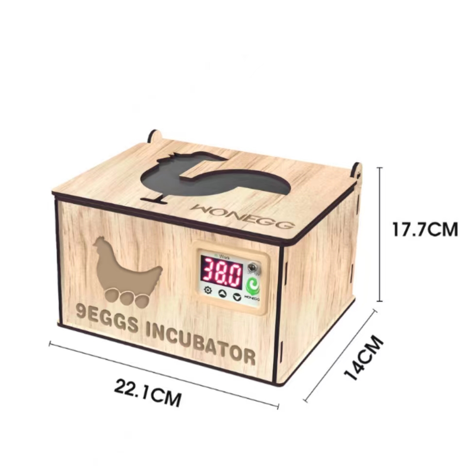 Egg incubator for hatching eggs, automatic temperature control, automatic flipping of eggs, temperature display, humidity display, 9 eggs