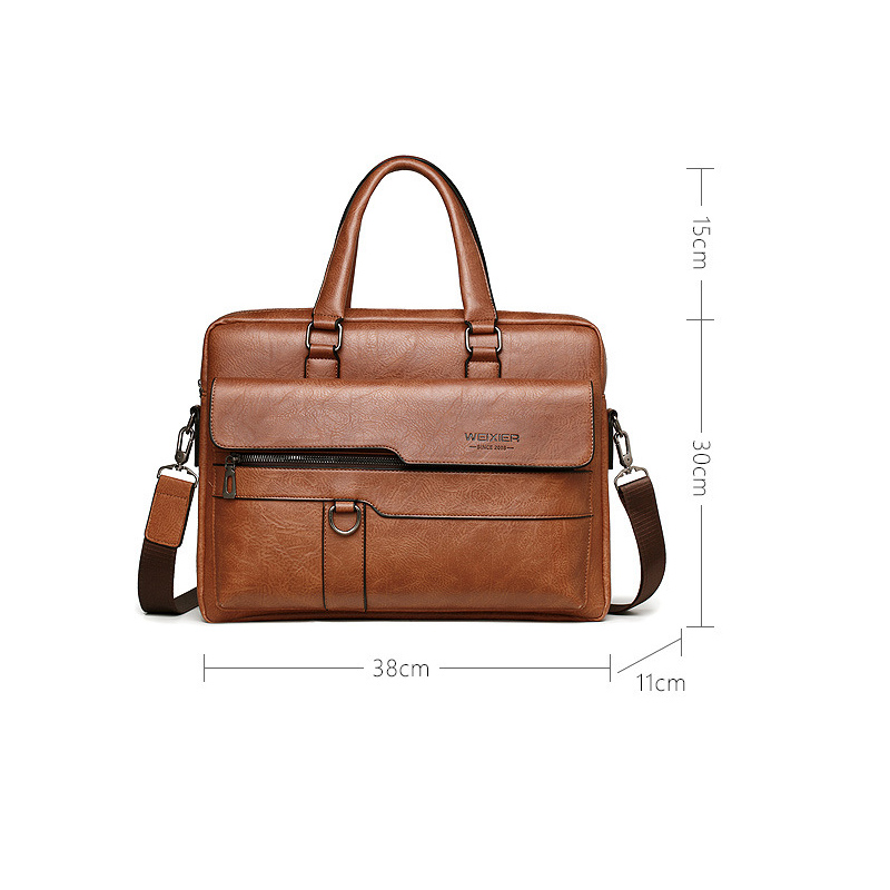 Men's Briefcase Fashion Handbags For Man Sacoche Homme High Quality New Brand PU Leather Shoulder Messenger Bags Office Handbag