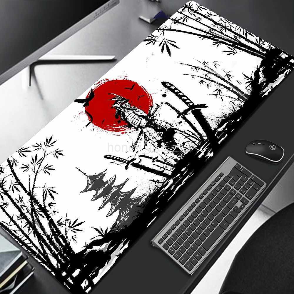 Samurai Warrior Mouse Pad Gamer Computer Accessories Keyboard Table Mat Black Mousepad Company Gaming Laptop Desk Accessory PcM240802