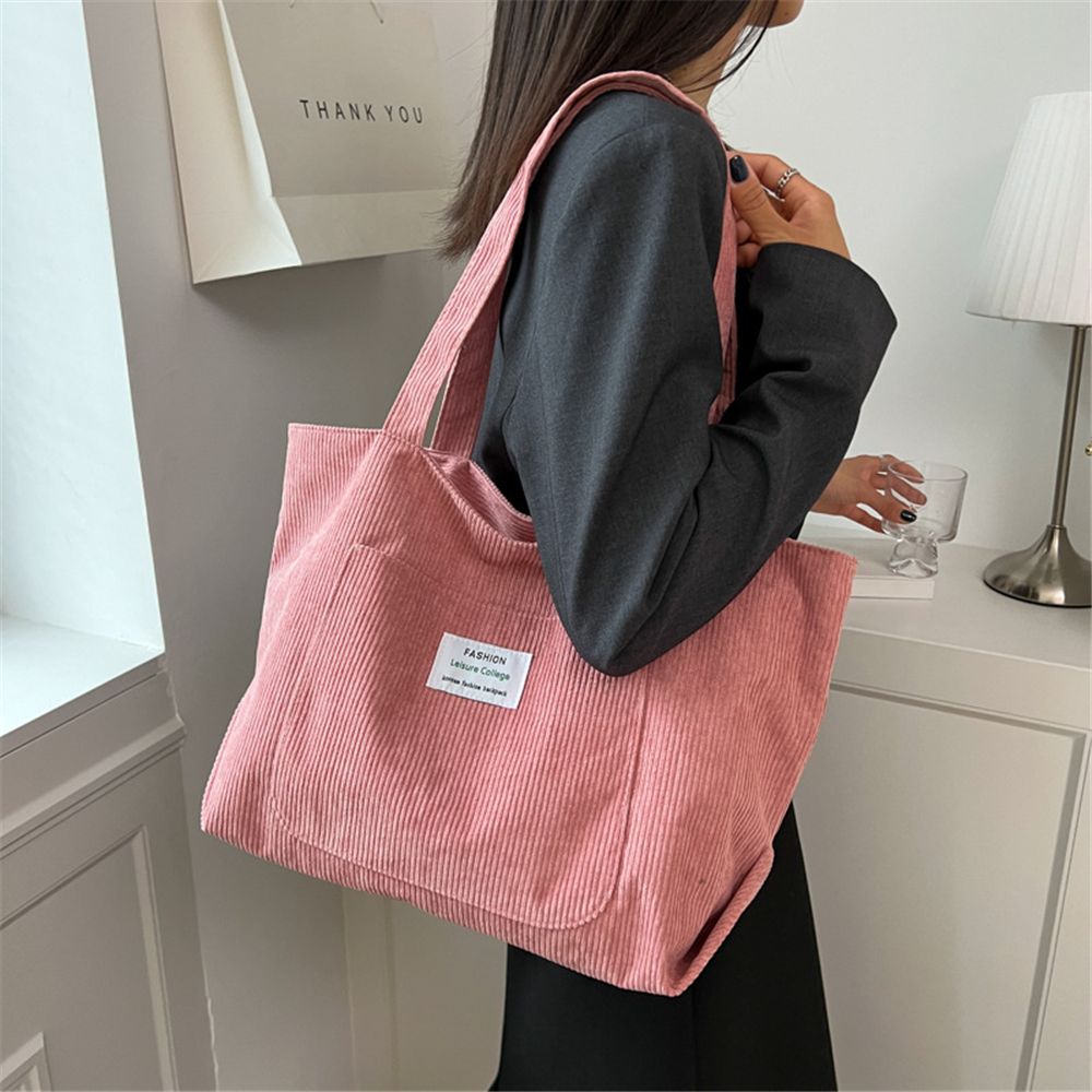 Women's Shoulder Bag Handbags Corduroy Totes Bag Large Capacity Shopping Bag