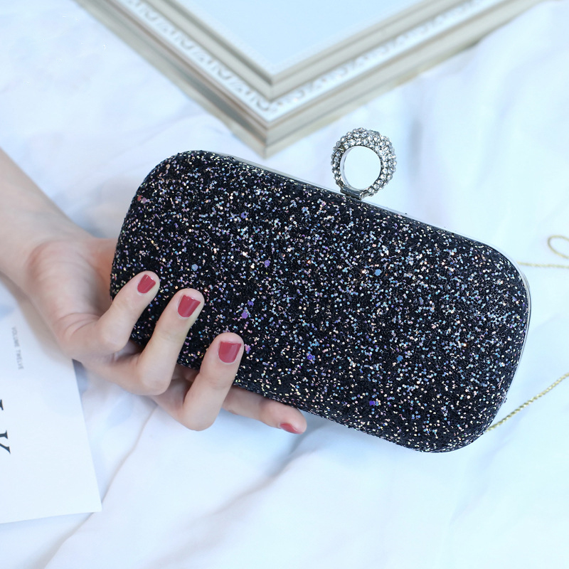 Evening Pink Clutch Designer Bags Women Luxury 2023 Purse Bling Sequins Handbag New Fashion Shoulder Crossbody Small Phone Bag