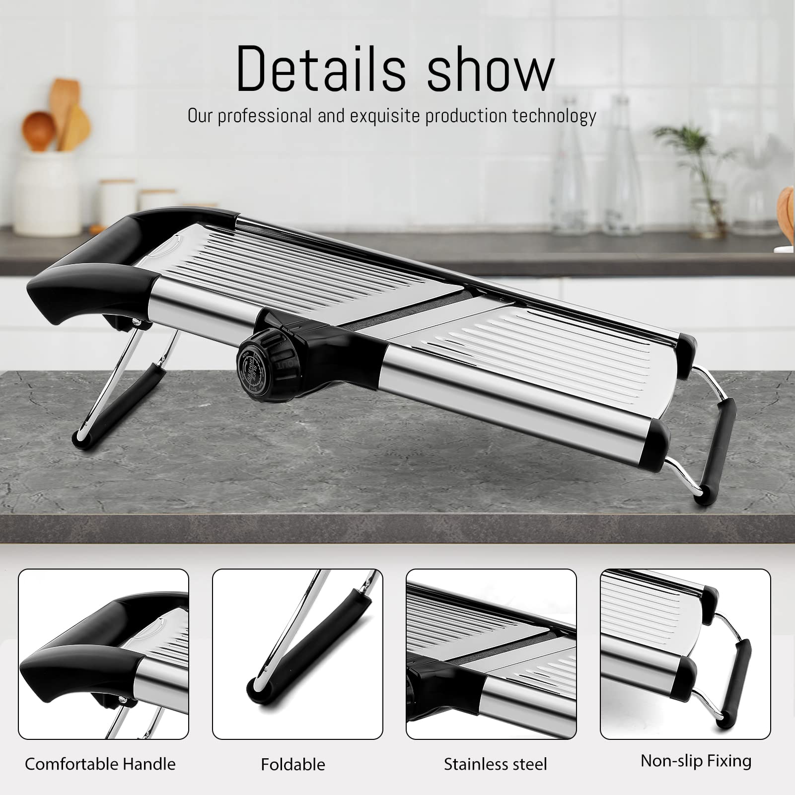 Adjustable mandolin food slicer, kitchen mandolin slicer, mandolin, potato slicer, tomato slicer, carrot slicer