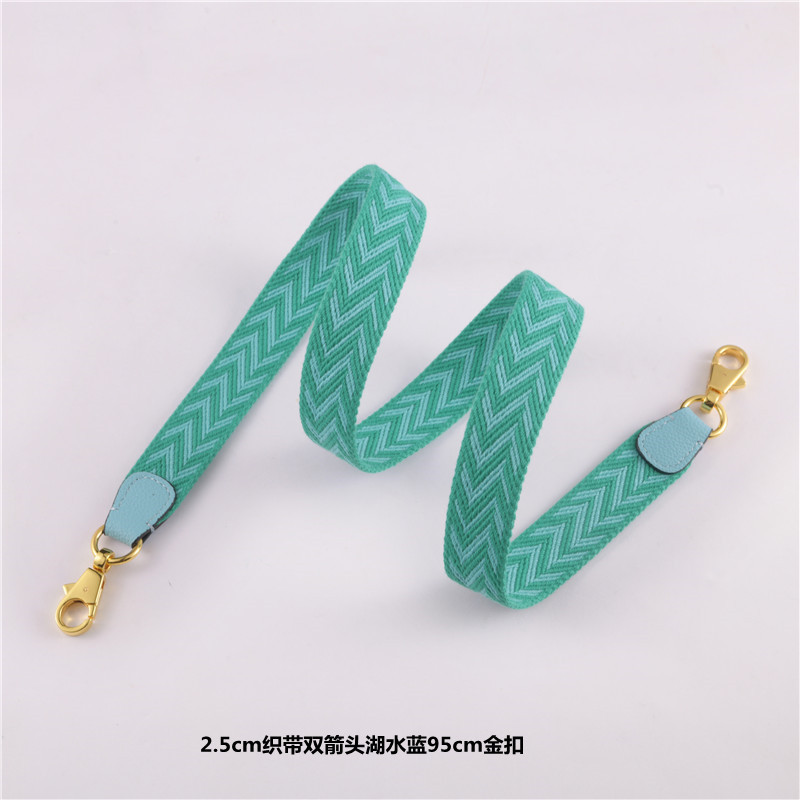 Colorful striped canvas crossbody strap with cowskin leather for designer shoulder bag purse bag replacement parts accessories
