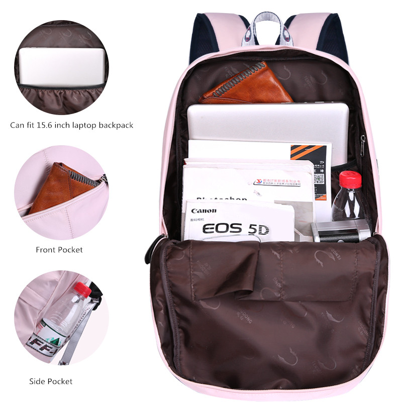 Fengdong korean style high school backpack for teenage girl fashion black white student girls backpack schoolbag cute book bag
