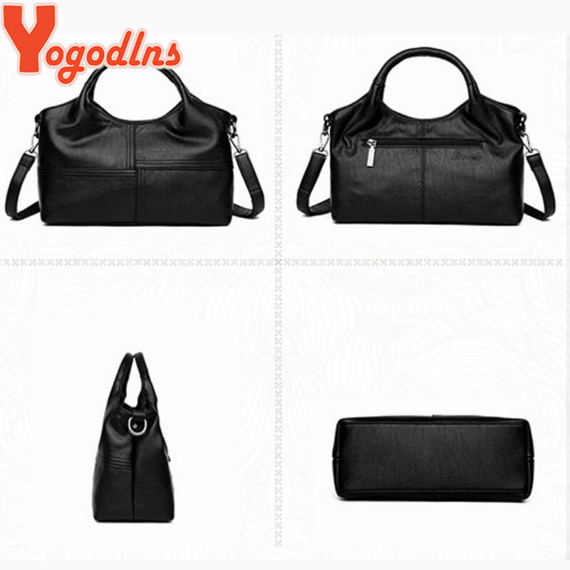 Yogodlns PU Leather Bag for Women Simple Stripe Style Female Shoulder Crossbody Bags High Quality Retro big casual Purse