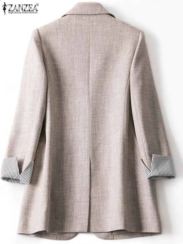 ZANZEA Fashion Office Women Blazer OL Casual Long Sleeve Coats Elegante Lapel Female Work Outwear Solid Simple Formal Suits 240801