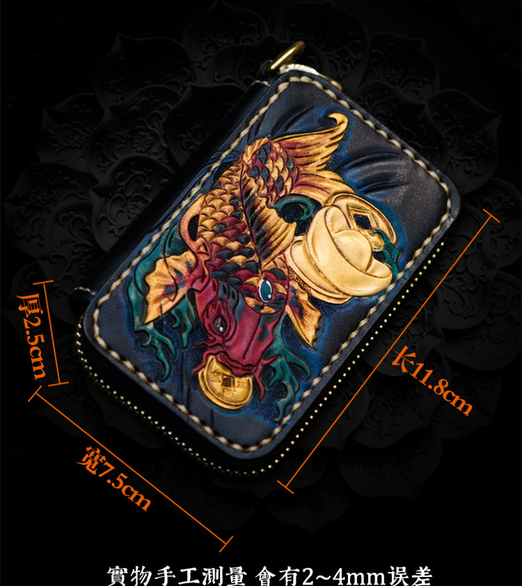 Vertical Section Mini Purse Women Men Zipper Brave Troops Wallet Ladies Genuine Leather Keys Bag Purses Carteira Wallets