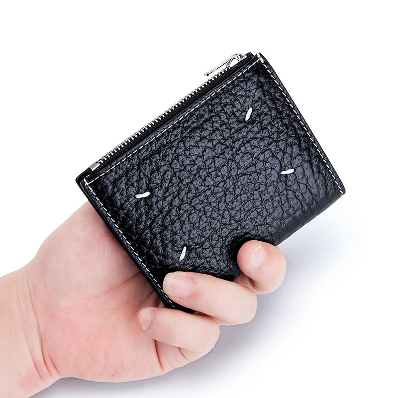 Compact Leather Wallet for Women with Multiple Card Slots Foldable Slim Design and Durable Top-Grain Leather Finish