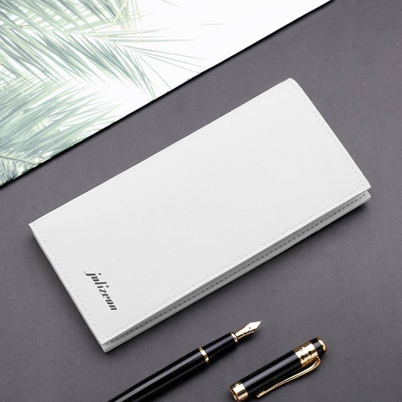 Men Luxury Leather Thin Wallet Id Card Holder Purse Checkbook Long Clutch Bifold Pu Leather Synthetic Leather Standard Wallets