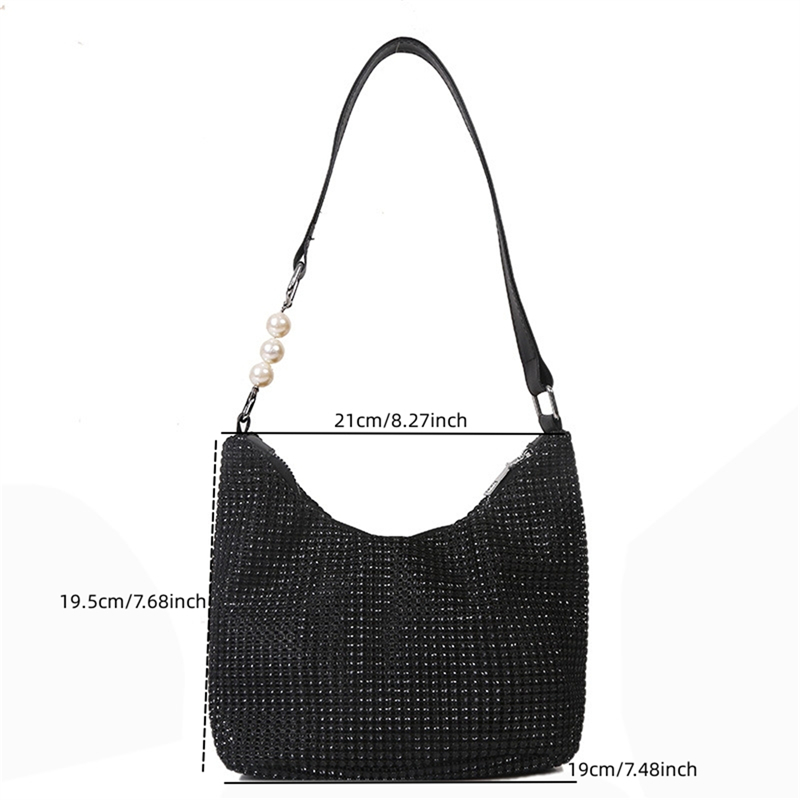 Women INS Fashion Rhinestone Square Bag Ladies Messenger Bag Designer Pearl Chain Shoulder Corssbody Bags